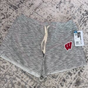 Gray Athletic Shorts with Wisconsin Badgers Logo